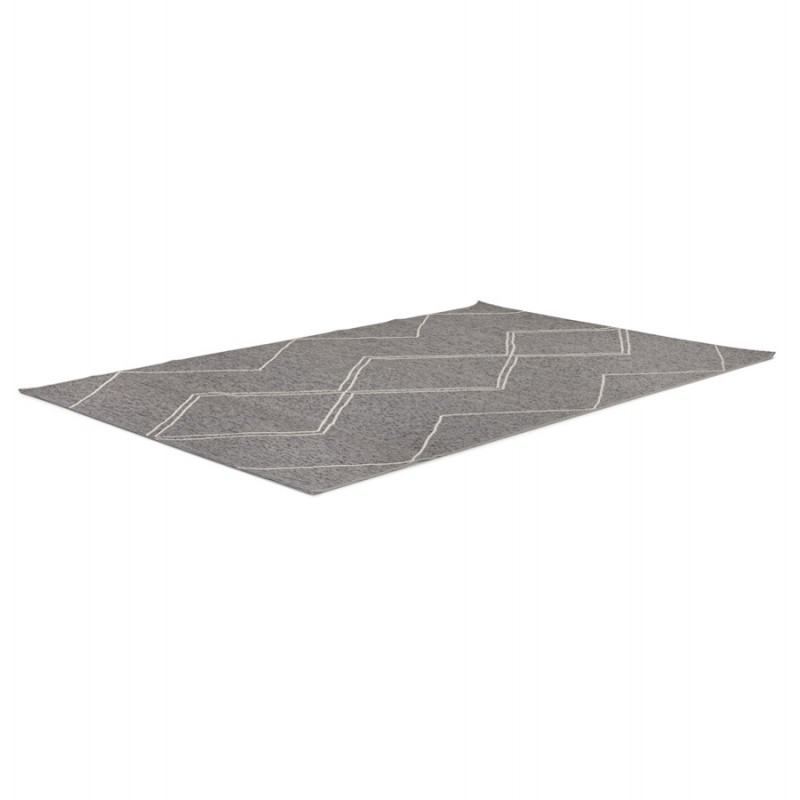 Alfombra rectangular de diseño en polipropileno YVAN (200x290 cm) (gris oscuro) - image 60876