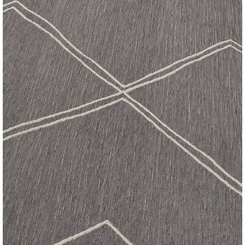 Alfombra rectangular de diseño en polipropileno YVAN (200x290 cm) (gris oscuro) - image 60880
