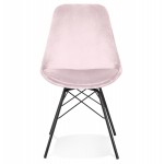 Design-Stuhl aus Samtstofffüßen Metall schwarz IZZA (Pink)