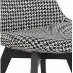Chaise vintage et industrielle en tissu pieds noirs LEONORA (Pied de poule)