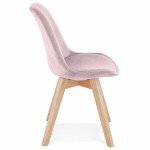 Vintage- und skandinavische Samt-Stuhlfüße aus Naturholz LEONORA (Rose)