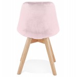 Vintage- und skandinavische Samt-Stuhlfüße aus Naturholz LEONORA (Rose)