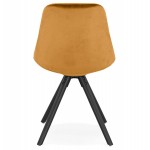 Vintage- und Industrie-Samt-Stuhlfüße aus schwarzem Holz ALINA (Senf)