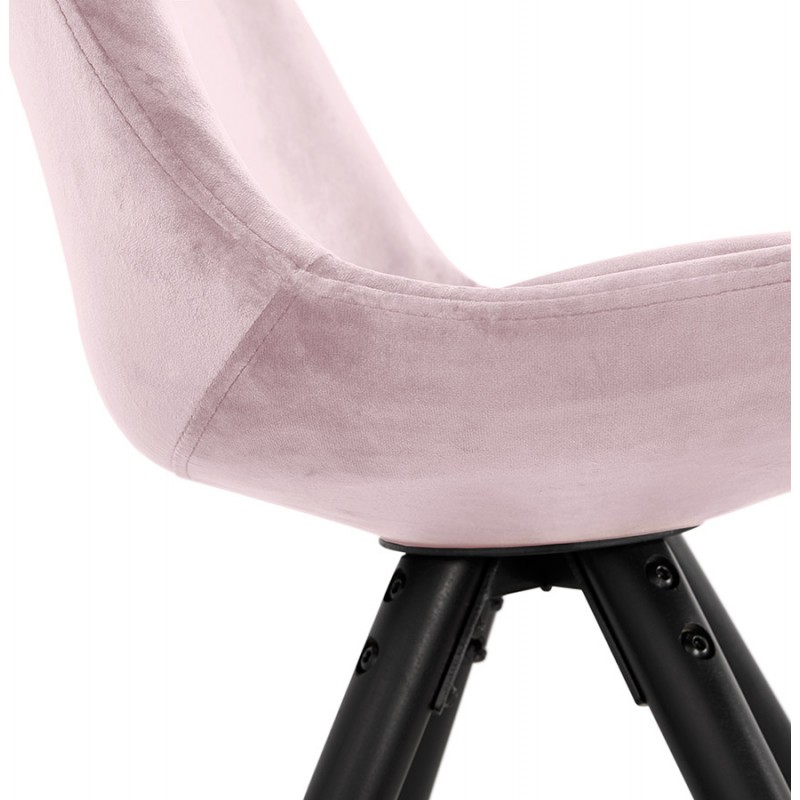 Vintage and retro chair in black and gold velvet feet SUZON (Pink) - image 61144