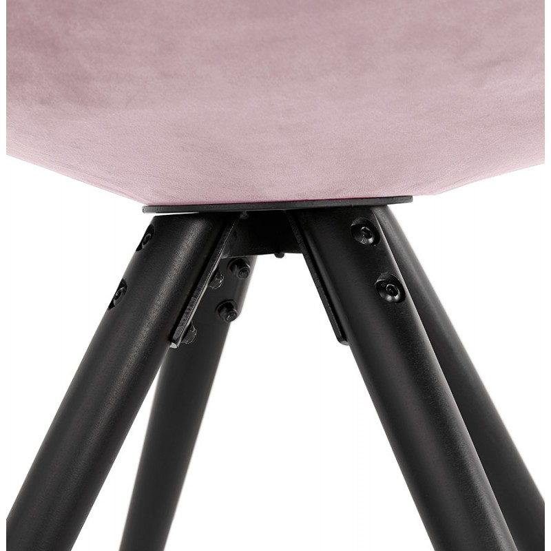 Vintage- und Retro-Stuhl aus schwarzen und goldenen Samtfüßen SUZON (Pink) - image 61145