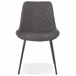 Vintage- und Retro-Stuhl aus schwarzem Metallfuß Mikrofaserfüße schwarz JALON (dunkelgrau)