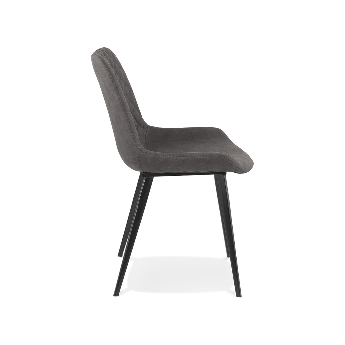 Vintage- und Metallfuß schwarz Retro-Stuhl schwarzem (dunkelgrau) aus - Mikrofaserfüße AMP 9434 JALON Story