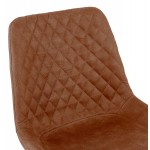 Chaise vintage et rétro en microfibre pieds métal noirs JALON (marron)