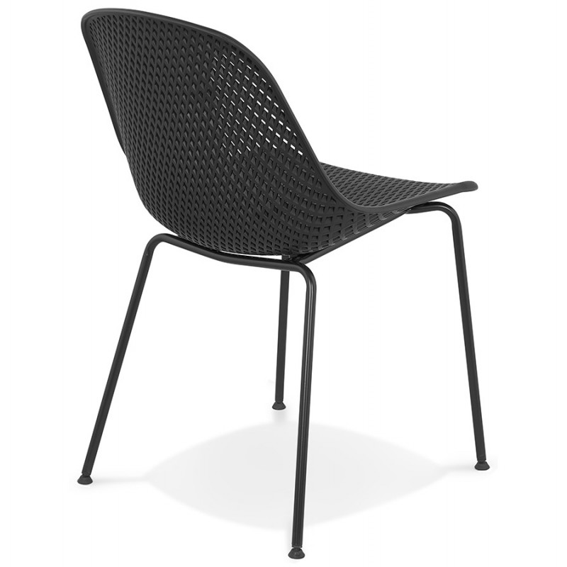 Design-Stuhl aus Metall Indoor-Outdoor-Füße Metall schwarz FOX (schwarz) - image 61183