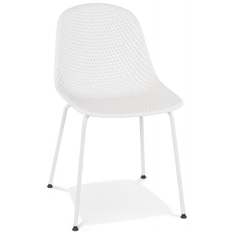 Chaise design en métal Intérieur-Extérieur pieds métal blanc FOX (blanc) - image 61193