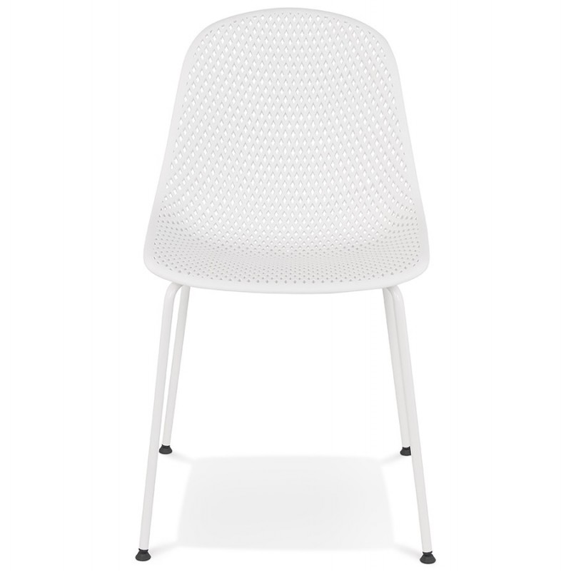 Chaise design en métal Intérieur-Extérieur pieds métal blanc FOX (blanc) - image 61194