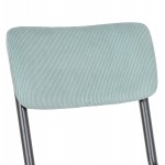 Chaise de cuisine en tissu rétro et vintage empilable CHARLETTE (bleu)
