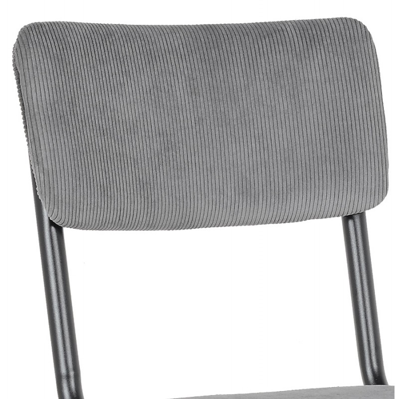 Kitchen chair in retro and vintage stackable fabric CHARLETTE (dark grey) - image 61217