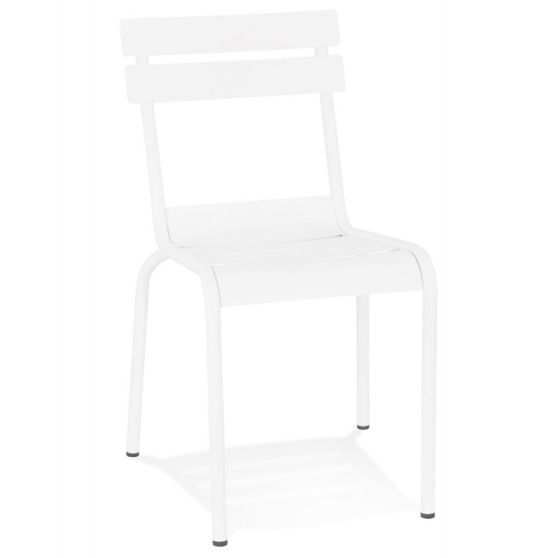 Chaise en métal rétro et vintage empilable NAIS (blanc)