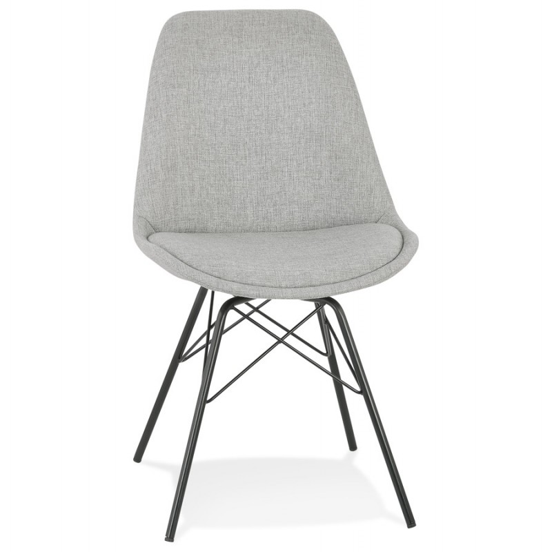 Industrial style chair in fabric and black legs DANA (grey) - image 61267