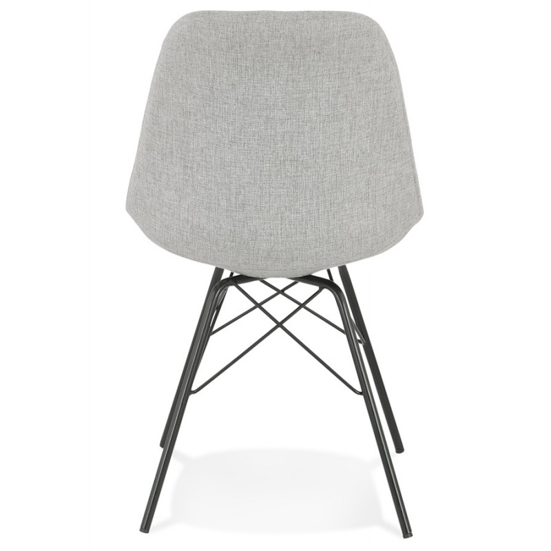 Stuhl im Industriestil aus Stoff und schwarzen Beinen DANA (grau) - image 61271
