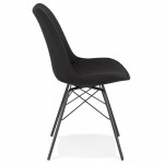 Stuhl im Industriestil aus Stoff und schwarzen Beinen DANA (schwarz)