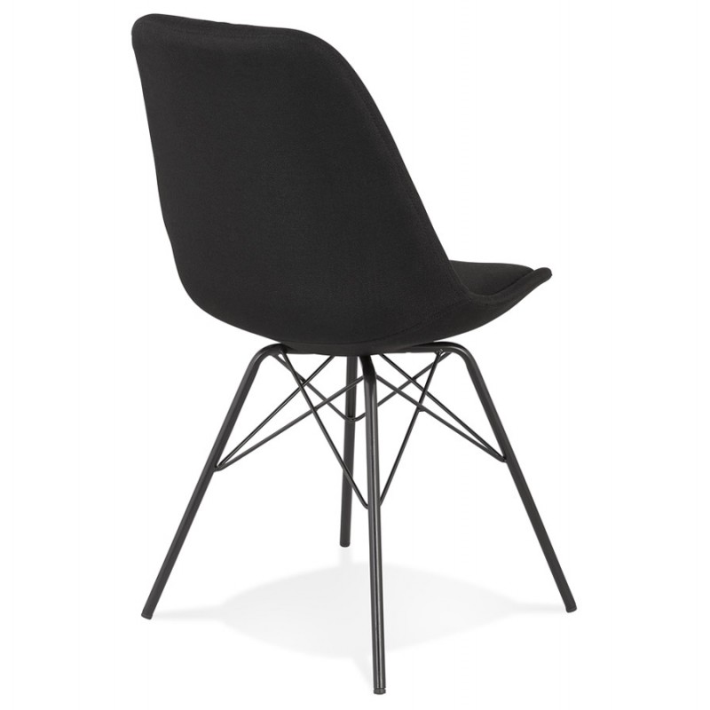 Stuhl im Industriestil aus Stoff und schwarzen Beinen DANA (schwarz) - image 61279