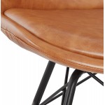 Industrial style polyurethane chair and black legs FANTAZA (brown)