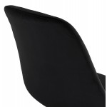 Design chair in velvet fabric feet metal black IZZA (black)