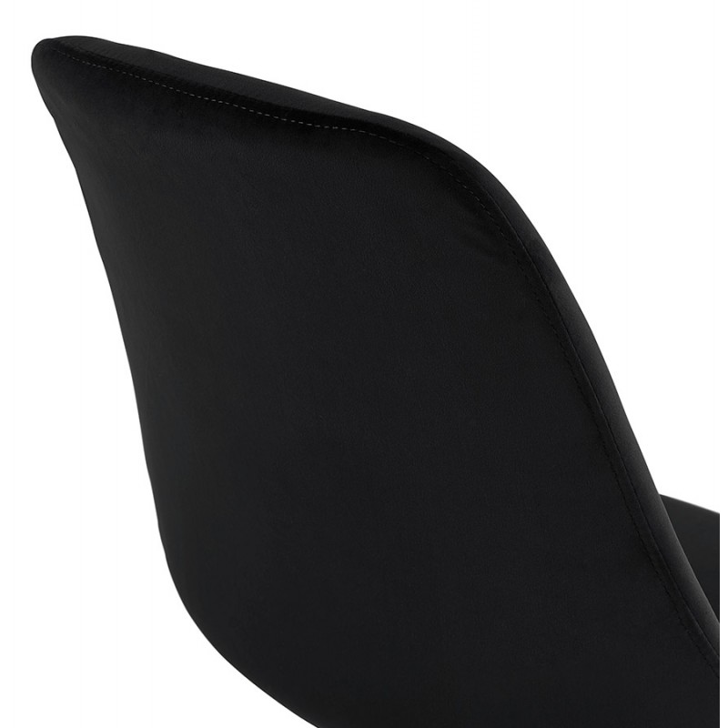 Design chair in velvet fabric feet metal black IZZA (black) - image 61332