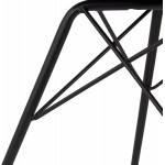 Sedia di design in tessuto di velluto piedini metallo nero IZZA (nero)