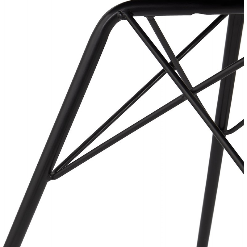 Chaise design en tissu velours pieds métal noirs IZZA (noir) - image 61333