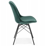 Design-Stuhl aus Samtstofffüßen Metall schwarz IZZA (grün)