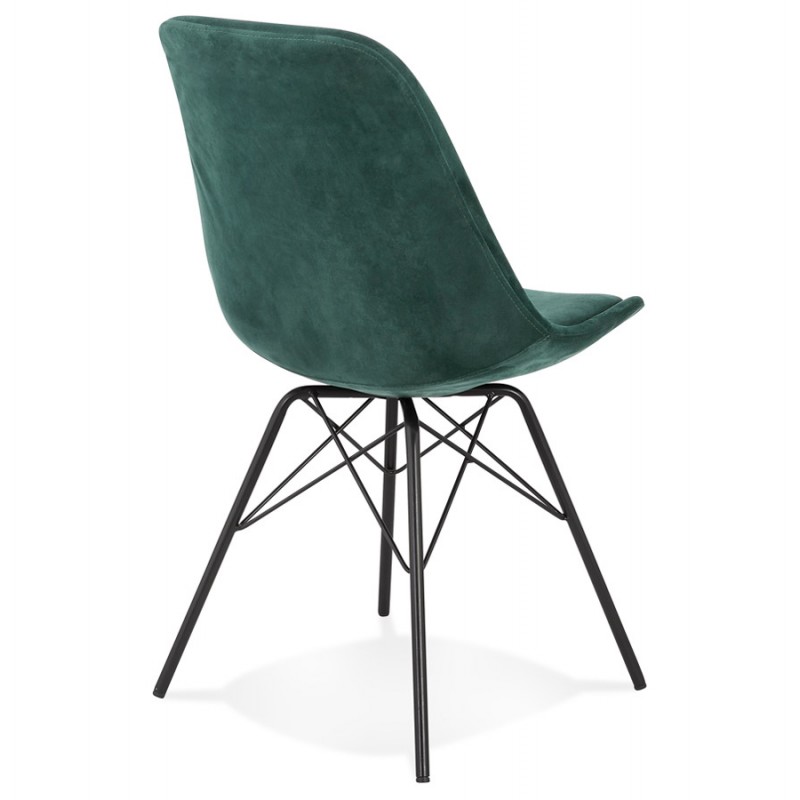 Design chair in velvet fabric feet metal black IZZA (green) - image 61348
