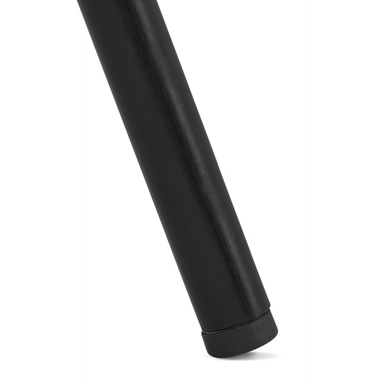 Chaise design en tissu velours pieds métal noirs IZZA (vert) - image 61354