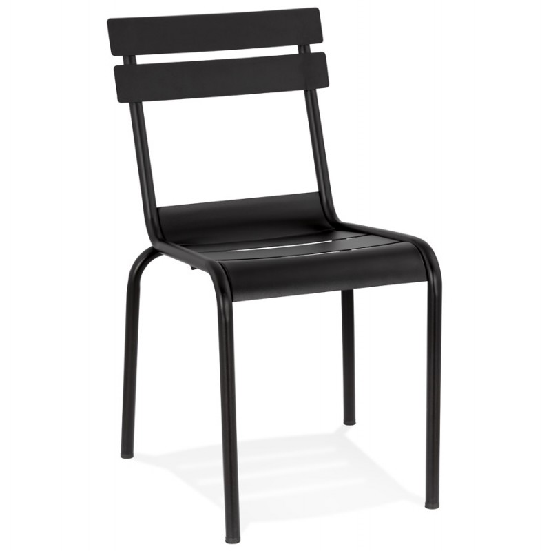 Chaise en métal rétro et vintage empilable NAIS (noir)