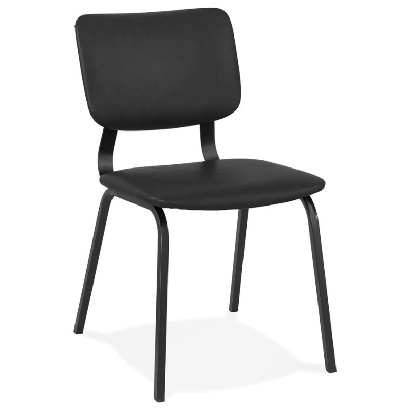 Chaise vintage et industrielle pieds noirs CYPRIELLE (noir) - image 61404