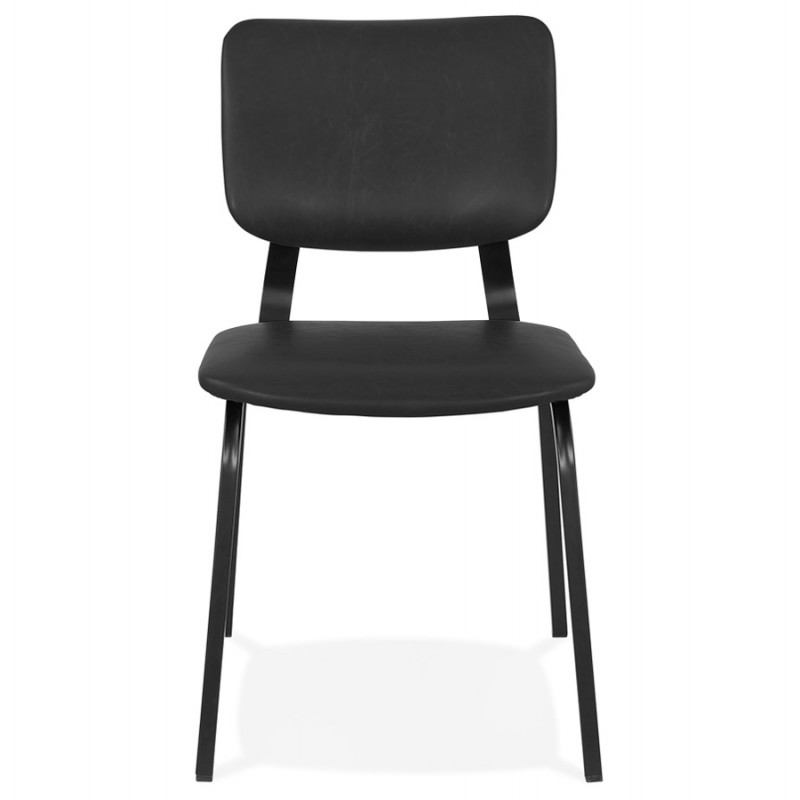Chaise vintage et industrielle pieds noirs CYPRIELLE (noir) - image 61405