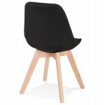 Design-Stuhl aus Stofffüßen Naturholz NAYA (schwarz)