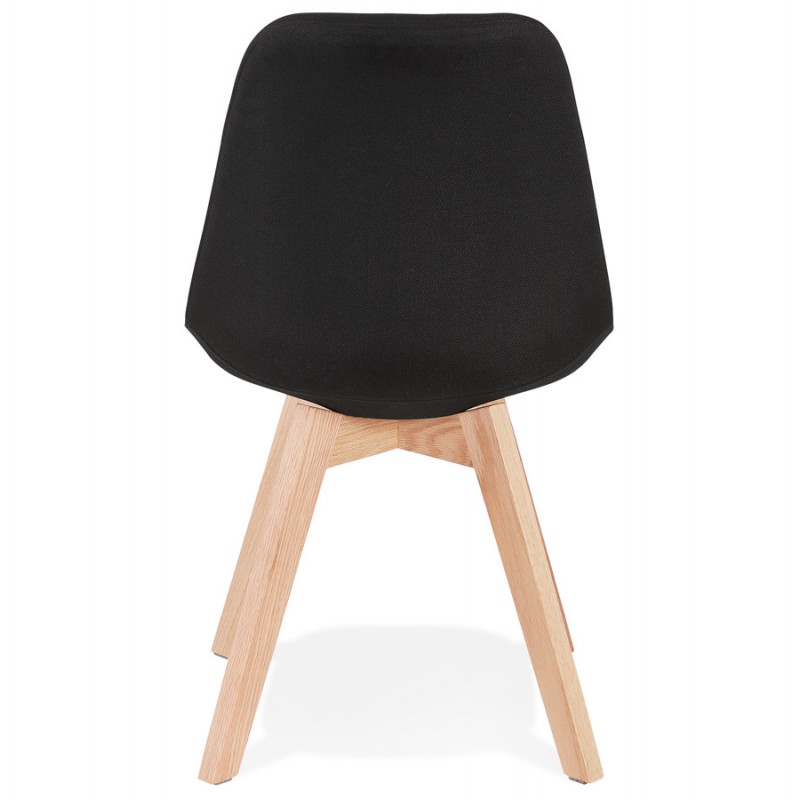 Chaise design en tissu pieds bois naturel NAYA (noir) - image 61426