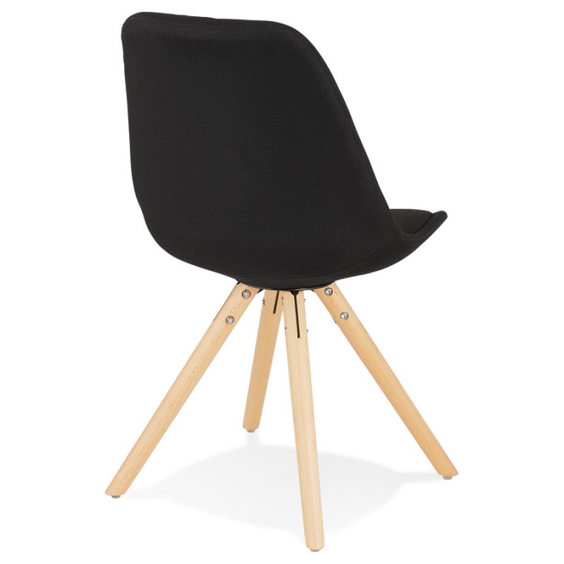 Chaise design scandinave ASHLEY en tissu pieds couleur naturelle (noir) - image 61443