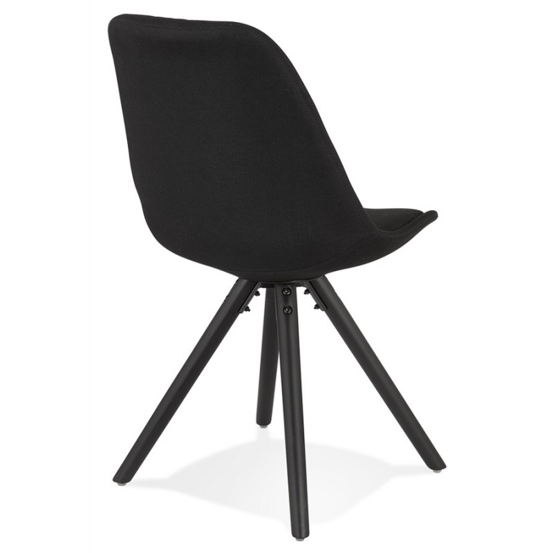 Chaise design scandinave ASHLEY en tissu pieds couleur noir (noir) - image 61452