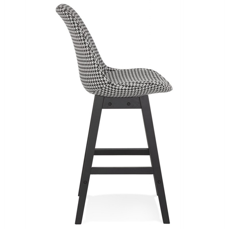 Mid-height bar stool design fabric feet black wood CAMY MINI (Hen's foot) - image 61618