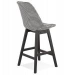 Mid-height bar stool design fabric feet black wood CAMY MINI (Hen's foot)