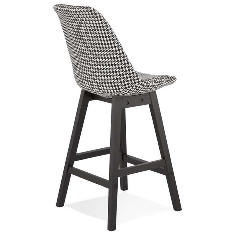 Mid-height bar stool design fabric feet black wood CAMY MINI (Hen's foot) - image 61619