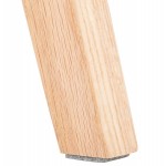 Taburete de barra de terciopelo de diseño de altura media pies de madera natural CAMY MINI (Mostaza)
