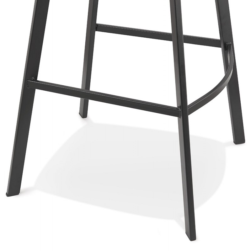 Design bar stool in microfiber feet metal black PAULA (dark gray) - image 61725