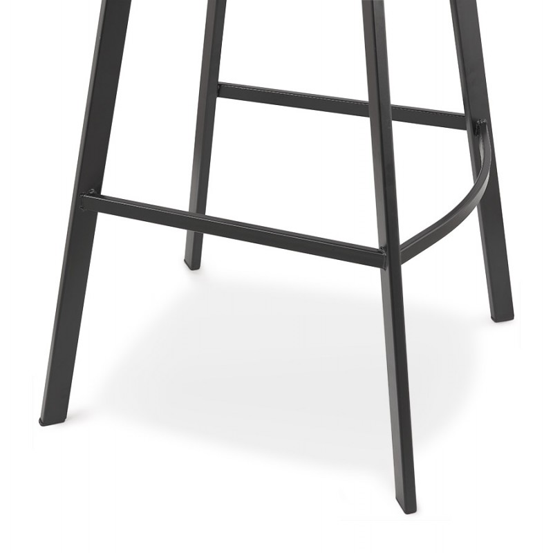 Design bar stool in microfiber feet black metal PAULA (brown) - image 61739
