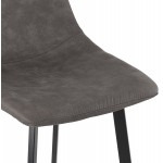Snack stool mid-height design microfiber feet metal black PAULA MINI (dark gray)