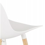 Mittelhoher Design-Snackhocker aus Polypropylenfüßen Naturholz LUNA MINI (weiß)