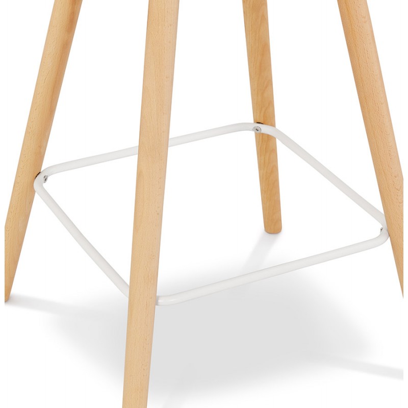Mid-height design snack stool in polypropylene feet natural wood LUNA MINI (white) - image 61776