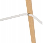Sgabello snack di design di media altezza con piedini in polipropilene legno naturale LUNA MINI (bianco)