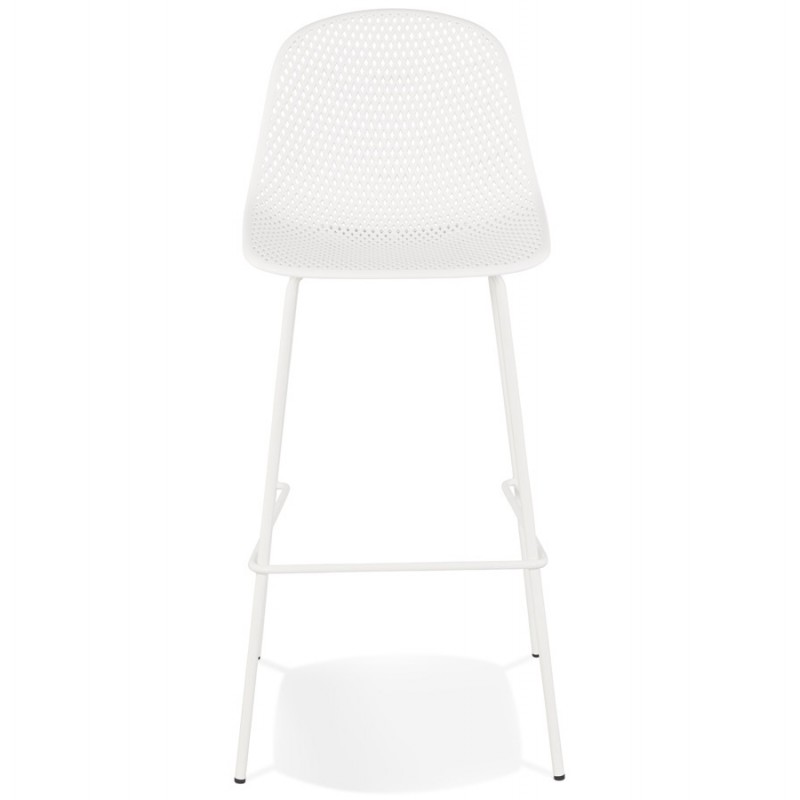 Metal bar stool Indoor-Outdoor metal feet MAXENCE (white) - image 61834