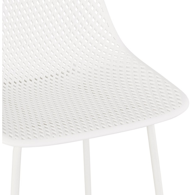 Metal bar stool Indoor-Outdoor metal feet MAXENCE (white) - image 61838
