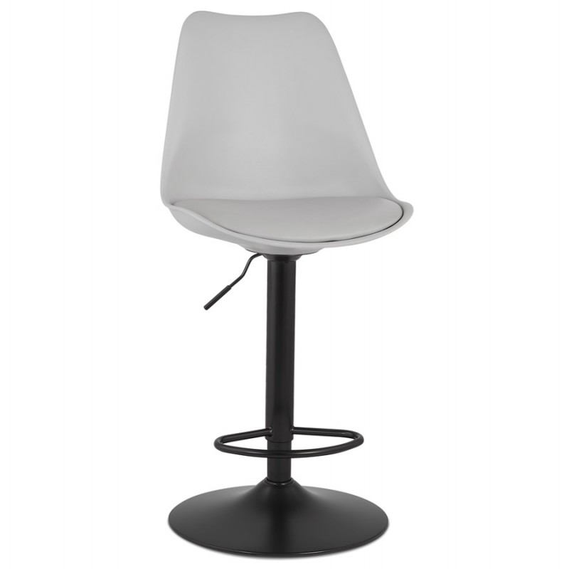 Adjustable rotary and vintage bar stool and black metal foot PILOU (grey) - image 61887